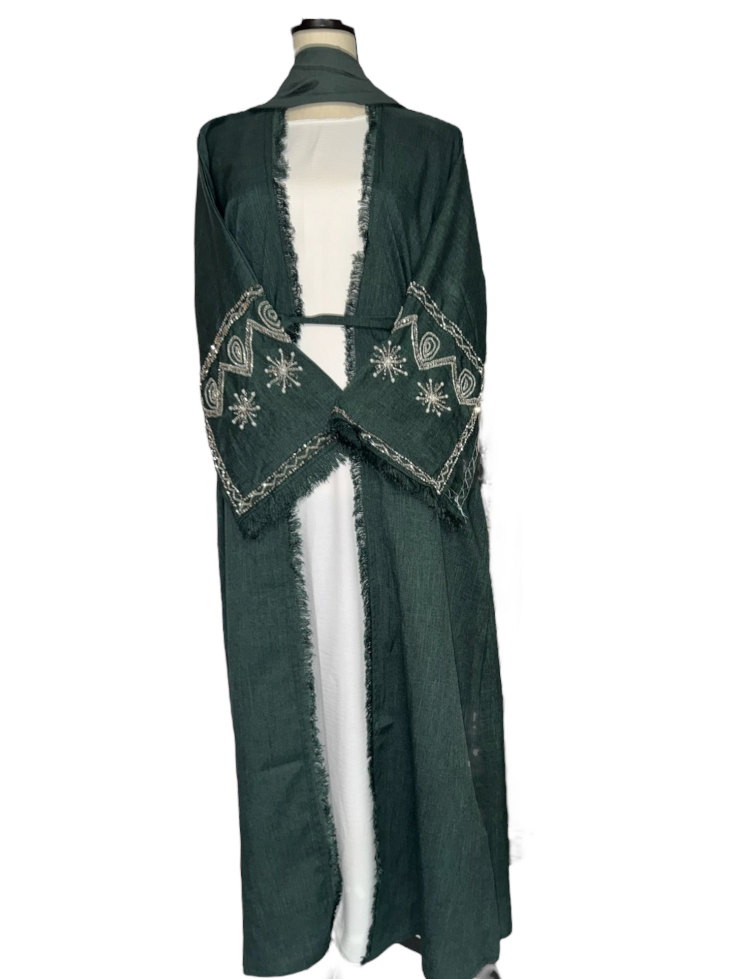 Linen Embroidered Abaya